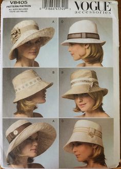 This Out Of Print sewing pattern.   Complete, UNCUT and it is in good new condition Sewing Instructions are in English. Shipping overseas multiple items: please ask for a shipping quote. Beret Pattern Sewing Hat Tutorial, Flapper Hat Pattern Free, Womens Hat Sewing Patterns Free, Womens Hat Patterns To Sew Free, Free Sewing Patterns For Bucket Hats, Free Sewing Patterns Bucket Hat, Free Pdf Sewing Patterns Bucket Hat, Free Hat Sewing Patterns For Women, Hats To Sew For Women