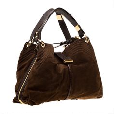 This Bag Is What Your Closet Has Been Missing! Brown Suede Jimmy Choo Alex Hobo With Gold-Tone Hardware, Tonal Snakeskin Trim, Dual Flat Top Handles, Metal Frame At Exterior Perimeter, Tan Microsuede Lining, Five Interior Pockets; Two With Zip Closure, One Snap Closure For Keys, And Magnetic Snap Closure At Top With Additional Logo Weighted Closure At Front. Slight Wear On Bottom As Pictured (Very Minimal) Includes Gold Accessory Rings (Not Pictured) Kept In Smoke & Pet Free Home Never Worn Studded Leather Bag, Jimmy Choo Bags, Jimmy Choo Gold, Snake Skin Handbag, Suede Tote Bag, Studded Handbag, Jimmy Choo Handbags, Jimmy Choo Bag, Buckle Bags