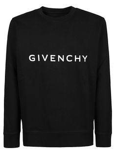 Black GIVENCHY logo sweatshirt with front logo, long sleeves, elasticated cuffs and round neckline. This item is in size L and the color is Givenchy Logo, Logo Sweatshirt, Round Neckline, Givenchy, Cuff, Mens Outfits, ? Logo, Sweatshirts, Long Sleeve