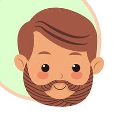 an image of a man with a beard and moustache on his face in a circle