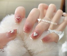 Valentine Nail Art, Romantic Nails, Cute Simple Nails, Beauty Nails Design, Nagel Inspo