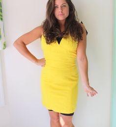 "34-36\"bust 29\"waist 36\"long lovely yellow vintage dress good vintage condition. easy to wear and care pretty yellow coloring would look amazing with bright red or green heels model is 5 foot 4 and wears a medium Thank YOU and please feel free to ask me any ?s:) Have a lovely day!! xoxo www.etsy.com/shop/retroandme" Lined Yellow Mini Dress, Yellow Lined Mini Dress, Retro V-neck Mini Dress For Summer, Retro V-neck Mini Dress For Spring, Fitted Yellow V-neck Dress For Summer, Spring V-neck Mustard Mini Dress, Spring Mustard V-neck Mini Dress, Retro Yellow Mini Length Dress, Retro Yellow Mini Dress For Spring