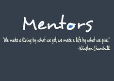 the words mentors are written in white on a black background