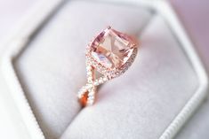 Beautiful Elegant Peachy-Pink Morganite Ring ►Base Metal: Sterling Silver (S925) ►Plating: 14K Rose Gold Vermeil ►Accented With Simulated Diamonds Stone Cut: Cushion Gem size: 8.0 mm Carat Weight: 2.04 ct. Stone Creation: Lab-Created ►Personalization and engravings are availabeat extra cost. Please contact me before placing a custom order. ►Please be aware that plated jewelry can wear off over time, if this is a concern we would suggest going with the sterling silver or solid gold jewelry option Elegant Rose Gold Cushion Cut Wedding Ring, Infinity Shape Fine Jewelry For Wedding, Infinity Wedding Ring With Prong Setting, Classic Infinity Diamond Wedding Ring, Rose Gold Infinity Ring For Wedding, Wedding Infinity Rings With Accent Stones, Rose Gold Wedding Ring With Vs Clarity, Wedding Rose Gold Ring With Vs Clarity, Pink Morganite Ring