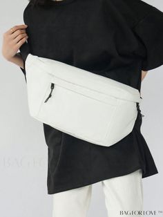 BagForLove - Stylish Oversized Minimalist Zippered Fanny Pack Product Description Color White Bag Size Oversized Pattern Type Plain Type Sling Bag Composition 50% Polyester Material Polyamide Size Chart INCH CM Strap Length Bag Height Bag Width Bag Length 31.5 inch 5.9 inch 3.5 inch 16.9 inch Strap Length Bag Height Bag Width Bag Length 80 cm 15 cm 9 cm 43 cm Details Pictures Similar Products h2 { text-align: center; } /* æ¢è¡ */ li{ white-space: normal; word-break: break-all; word-wrap: break-word; } .red-box { width: 100%; display: flex; flex-direction: row; flex-wrap: wrap; justify-content: center; } .red-box > div { width: 190px; height: 250px; margin: 10px; } .red-box > div > a > img { width: 190px; height: 250px; } .size-box { width: 100%; margin: auto; white-space: nowrap; } .tabl White Large Capacity Casual Belt Bag, Casual White Belt Bag With Large Capacity, Casual White Belt Bag With Adjustable Strap, Casual Solid Chest Bag With Pockets, Casual White Chest Bag With Pockets, Modern White Shoulder Bag With Pockets, Casual White Belt Bag For Everyday, Casual White Everyday Belt Bag, Solid Color Belt Bag With Pockets For Everyday