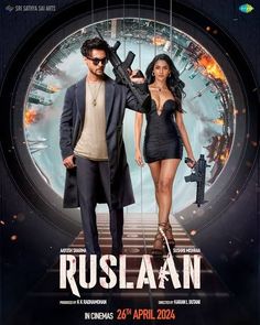 the movie poster for russian action film,'rustlaan'starring actors from india