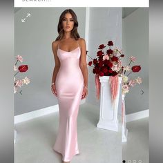 Never Worn! Brand New! Satin Bodycon Dress, Bodycon Maxi Dresses, Backless Maxi Dresses, Long Summer Dresses, Evening Party Dress, Dress Ideas, Spaghetti Strap Dresses, Glamorous Evening Gowns, Satin Dresses