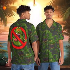 Embrace the fun of Ghostbusters with our Slimer Ghostbusters Hawaiian Shirt! This unique design features a playful Slimer pattern, perfect for fans of the iconic ghost from the movies. Crafted with attention to detail, this shirt adds a dynamic and nostalgic twist to your style, celebrating the classic Ghostbusters franchise in a tropical manner. Whether you're attending themed events, enjoy sparking conversations with your outfit, or simply love to showcase your fandom, this Hawaiian shirt is a Slimer Ghostbusters, Trendy Games, Green One Piece, Summer Waves, Ruffle Swimsuit, Themed Events, Face Expressions, Coffee Shirts, Ghostbusters