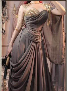 Fantasy Dress Brown, Goddess Fantasy Dress, Greek Goddess Dress Plus Size, Gown Bodice Designs, Norse Goddess Outfit, Fairycore Aesthetic Dress, Greek Queen Dress, Greek Female Outfit, Slim Princess Dress