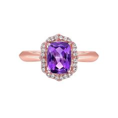 Simply stunning, this Gemminded 18k rose gold-plated sterling silver ring features amethyst and white topaz gemstones. Click on this JEWELRY & WATCHES GUIDE to learn about fit, styles, materials and more! Simply stunning, this Gemminded 18k rose gold-plated sterling silver ring features amethyst and white topaz gemstones. Click on this JEWELRY & WATCHES GUIDE to learn about fit, styles, materials and more! FEATURES 11 mm width Shank style: straight Metal: sterling silver Plating: 18k rose gold F Formal Rose Gold Amethyst Ring With Gemstone Accents, Rose Gold Amethyst Ring With Gemstone Accents For Anniversary, Rose Gold Amethyst Ring With Gemstone Accents, Fine Jewelry Amethyst Ring In Rose Gold, Rose Gold Amethyst Rings With Halo Setting, Rose Gold Amethyst Ring Fine Jewelry, Amethyst Diamond Ring In Rose Gold, Rose Gold Amethyst Ring With Halo Setting, Rose Gold Amethyst Jewelry With Halo Setting