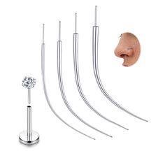 PRICES MAY VARY. ASTM F136 Titanium Piercing Kit Taper Insertion Pin---Implant grade G26 Titanium,safe for long-term contact with body piercing.No lead & Nickle,perfectly suited for people with sensitive skin,hypoallergenic,no irritation for your skin,durable and reusable Usage of the Piercing Tools--①Piercing threader tool,assistant tools,piercing needles,help you to wear piercing jewelry more easier.②Piercing changing tool,make you change piercing jewelry more safe and easily,reduce irritation Helix Conch Piercing, Piercing Tools, Studs Piercing, Titanium Piercing, Piercing Needles, Lip Jewelry, Conch Piercing Jewelry, Daith Piercing Jewelry, Nose Piercing Stud