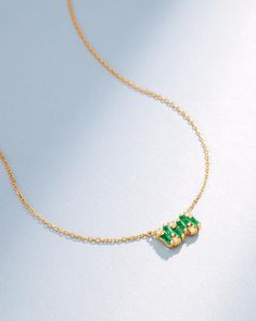 Suzanne Kalan Shimmer Emerald Mini Bar Pendant in 18k yellow gold Interlocking Pattern, Diamond Chain, Bar Pendant, Mini Bar, Color Swatches, White Diamonds, Everyday Wardrobe, Diamond White, Lobster Clasp