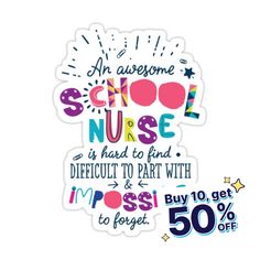 an awesome school nurse is hard to find and difficult to part with $ 50 off