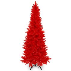 a red christmas tree on a white background