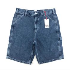 Bdg Blue Carpenter Style Bermuda Denim Shorts Approximate Measurements: Rise: 12.5” Waist: 31” Length: 20.5” Condition: New With Tags Made In: Turkey Inventory: Wb2861.19.3 Utility Denim Jean Shorts, Utility Style Short Denim Jeans, Utility Style Short Length Denim Jeans, Utility Mid-rise Denim Jean Shorts, Utility Style Denim Jean Shorts, High Rise Denim Jean Shorts With Utility Style, High Rise Utility Denim Jean Shorts, High Rise Utility Jean Shorts, Mid-rise Denim Blue Jean Shorts For Streetwear