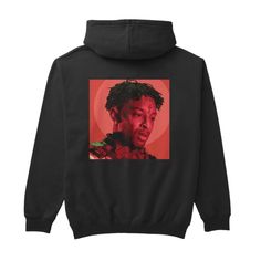 21 Savage Hoodie with custom-designed artwork. Premium quality, unisex hoodie. Artistic Cotton Hooded Hoodie, Artistic Cotton Hoodie, Custom Artwork Long Sleeve Hoodie For Streetwear, Hip Hop Style Hoodie For Fan Merchandise, Graphic Print Hoodie For Fan Merchandise, Casual Hoodie With Custom Artwork For Streetwear, Hip Hop Style Printed Hoodie, Winter Hoodie With Custom Print For Streetwear, Winter Streetwear Hoodie With Custom Print