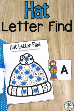 a printable hat letter find and matching game for kids to practice their phonicic skills