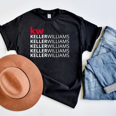 Keller Williams logo x5 unisex t-shirt. As a Real Estate agent on the run, these t-shirts make the workday stylish, comfortable, and professional. In addition, they help promote your business anywhere you go.  The equipment and supplies used to make my products are all commercial grade quality. Each design is made with one of the best vinyl in the industry and cut with a commercial grade plotter. It is then pressed with a high-pressure commercial heat press to make the final product. Each t-shir