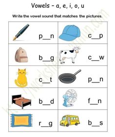 worksheet with words and pictures for children to learn