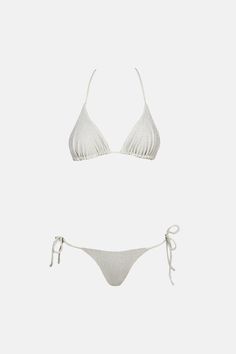 sara-cristina-triangle-bikini-silver-front The Triangle, Swimming Costume, Silver Tops