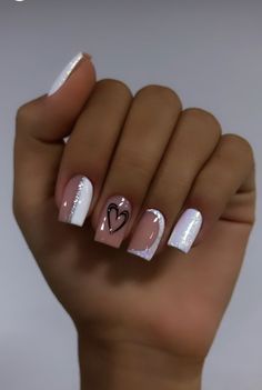 Cute Simple February Nails, Nail Designs Valentines Natural, Wedding Anniversary Nail Designs, Neutral Nail Designs Coffin, Bright Summer Nails Square, Short Work Nail Designs, Gel Nail Manicure Ideas, Valentines Day Nails Glitter, Valentines Gel Nails Ideas