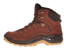 Lowa Renegade GTX Mid Men's Hiking Boots Cognac/Dark Brown Leather Lace-up Walking Shoes For Hiking, Gore-tex Waterproof Boots With Cushioned Footbed For Walking, Waterproof Gore-tex Boots With Cushioned Footbed For Walking, Ergonomic Lace-up Walking Shoes For Hiking, High-top Cushioned Footbed Work Boots For Outdoor Activities, High-top Work Boots With Cushioned Footbed For Outdoor Activities, High-top Work Boots For Outdoor Activities With Cushioned Footbed, Sporty Lace-up Hiking Boots With Removable Insole, Leather Lace-up Hiking Walking Shoes