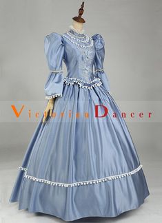 Light Blue Rococo Belle Marie Antoinette Dress     Condition: Brand New   Color: amp;nbsp; Light Blue   Material: This Rococo Marie Antoinette amp;nbsp; Dress is made of amp;nbsp; Satins, soft,smooth and comfortable to wear   Sleeve Length: Long Sleeve   Dresses Length:Floor-Length   Neckline: O-Neck   Decoration: Ruffles + Lace   Package Includes: One Rococo Maire Antoinette Dress   Style: This dress is perfect for civil war,victorian,medieval,regency,renaissance, wedding, cosplay, themed party Hamilton Halloween Costume, Rococo Dresses, Ball Gowns Victorian, Marie Antoinette Dress, Marie Antoinette Dresses, Gothic Victorian Dresses, Rococo Dress, Victorian Wedding Dress, Antoinette Dress