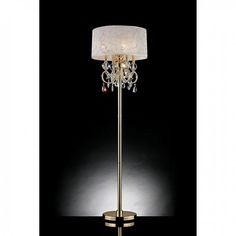 Deborah L9155F Floor Lamp By Furniture Of AmericaBy sofafair.com Crystal Floor, Crystal Floor Lamp, Traditional Floor Lamps, Floor Lamp Base, Gold Floor Lamp, Gold Table Lamp, Contemporary Floor Lamps, Hanging Crystals, Metal Floor Lamps