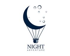 the logo for night adventure with an air balloon