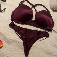 Victoria Secret Bra And Panty Set. Panty Is Brand New With Tag Bra Has Been Used Several Times But Still In Very Good Condition. Bra Looks So Pretty On And Is Very Flattering. Designer Bra, Bra And Panty Set, Bra Panty, Victoria Secret Bras, Bra And Panty Sets, Bras And Panties, India Beauty, So Pretty, Victoria Secret