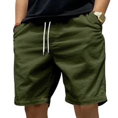 Product information: Fabric name: corduroy Color: black, yellow, Army Green, apricot, Brown Pants length: Shorts Size: S,M,L,XL,XXL Pants type: Straight type Applicable season: Summer Size: Note: 1. Asian sizes are 1 to 2 sizes smaller than European and American people. Choose the larger size if your size between two sizes. Please allow 2-3cm differences due to manual measurement. 2. Please check the size chart carefully before you buy the item, if you don't know how to choose size, please contact our customer service. 3.As you know, the different computers display colors differently, the color of the actual item may vary slightly from the following images. Packing list: Corduroy men's shorts * 1 Product Image: Workwear Shorts, Winter Shorts, Corduroy Shorts, Brown Pants, Elastic Waist Shorts, Type Of Pants, Summer Trends, Shorts Athletic, Vintage Summer