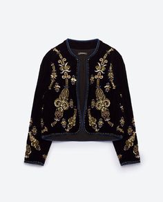 Look Zara, Embellished Jacket, Indian Designer Outfits, Velvet Jacket, Embroidered Jacket, Zara Jackets, Estilo Boho, Mode Vintage