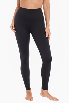 Moderate Tummy Control Tames Tummy Pooch Full Length, Tapered Legs For Your Active Lifestyle Wear With Or Without Undies No Pockets Provides Some Leg Support Miracles For Every Body™ 66% Nylon, 34% Elastane/Spandex | Miraclesuit Women's Deep Black Athleisure Leggings, Size Small, Elastane/Nylon/Spandex Black Compression Leggings, Tummy Pooch, Black Athleisure, Athleisure Leggings, Leg Support, Compression Leggings, Deep Black, Active Lifestyle, Tapered Legs