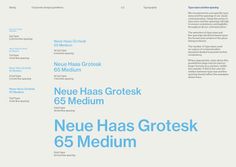 a poster with the words neue has grotesk 65 medium in blue on it