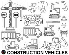 construction vehicles coloring pages for kids to print out and color on the page with their name