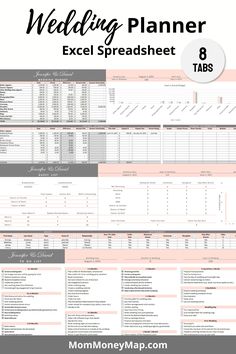 the wedding planner excel spreadsheet 3 tabs