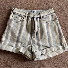 Brand New Without Tags Bdg Mom Shorts Blue/Green/Orange Striped Size 28 *Comes From A Pet Free And Smoke Free Home! *All Items In The Shop (With The Exception Of Nwt Items) Are Washed And Dried Before The Item Ships *For Reference, I Am 5’4”, 130-135 Lbs And Typically Wear A 34d-34dd Bra And Wear 4/6 Or 27/28 Pant Size, Most Items Fit As Such Striped High Waist Shorts With Pockets, High Waist Striped Shorts With Pockets, Striped High-waist Shorts With Pockets, Striped High-waisted Jean Shorts For Summer, Summer Striped High-waisted Jean Shorts, High Rise Striped Shorts For Summer, Striped High Waisted Summer Shorts, Casual High Waist Striped Shorts, High Rise Striped Summer Bottoms