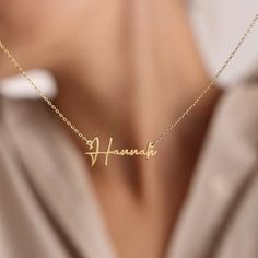 Customised necklace in gold/rose gold/silver, send us your requirements and we will get straight to work! Wedding Accessories Necklace, Bamboo Hoop Earrings, Silver Sunglasses, Cursive Font, Nameplate Necklace, Gold Name Necklace, Silver Chain Style, Necklace Design, Personalized Pendant