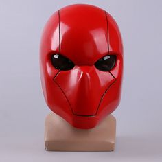 Red Hood Mask Adult Batman Wayne Cosplay Full Head Helmet Pvc Full Head Mask Red Masks And Prosthetics For Cosplay Events, Red Halloween Cosplay Masks And Prosthetics, Red Masks And Prosthetics For Cosplay And Costume Parties, Halloween Themed Full Face Costume Accessories, Red Anime Costume For Halloween, Red Anime Halloween Costume, Themed Full Face Halloween Costume Accessories, Red Masks And Prosthetics For Costume Party And Cosplay, Red Anime Cosplay Costume For Halloween