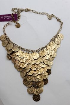 Unique Trendy Bling Popular Accessory Jewelry - Vintage Coins Necklace Condition: Brand NewStyle: Boho / Cool / Fun / Chic / Chunky / Hip Hop / Urban / SpecialMaterial: Mixed Metal Color : Rusty Antique Vintage Gold ColorChain Size : 10" - 12"Necklace Drop : 9" Pendant Size: About 5" X 4"Occasion: Cocktail, Gift, Christmas, Halloween, Party, Prom, Wedding, Bridal, OfficeTrendy Fashion Elegant Necklace Very Unique Fashion And Stylish Jewelry.Las Vegas / Miami Beach PartyFor A Special Event And Fo Gold Coin Necklace, Trendy Fashion Jewelry, Rings Jewelry Fashion, Earrings Inspiration, Silver Jewelry Fashion, Fashion Jewelry Earrings, Elegant Necklaces, Coin Necklace, Fashion Accessories Jewelry