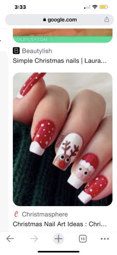 Christmas Nail Art Designs, Nail Patterns, Nail Polish Designs, Christmas Nail Designs, Unique Nails, Christmas Nail Art, Christmas Joy, Holiday Spirit