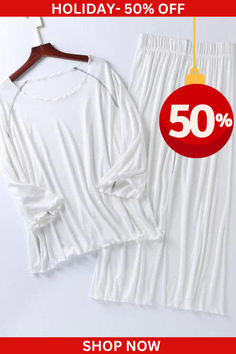 From lounging to dreaming, do it in style with our Women's Wide-Legged Pants Pajama Set. Comfort meets fashion at an unbeatable price of $36.99. Shop now! White Summer Sleep Pants, Comfortable White Stretch Sleepwear, White Stretch Pants For Sleep, White Stretch Sleepwear, Womens Wide Leg Pants, Pajama Set, Wide Leg Pants, Pajamas, Shop Now