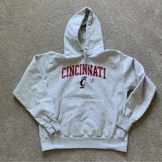 Great Condition - Worn A Couple Of Times. Let Me Know If You Have Any Questions. Throwback Cotton Hoodie For Game Day, Casual Long Sleeve Hoodie For Game Day, Cotton Hoodie With Drawstring For Game Day, Casual Athletic Heather Hoodie For College, Casual College Hoodie In Athletic Heather, Gray Casual Hoodie For Fans, Casual Hoodie With Adjustable Hood For Fan Gear, Casual Gray Hoodie For Fans, Cotton Hoodie In Athletic Heather For College