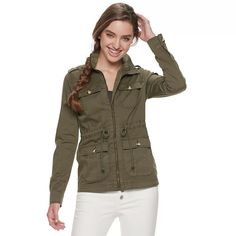 "The Women's SO Essential Utility jacket is PERFECT for fall festivities. It is light enough to prevent you from feeling weighted down and swallowed whole by a bulky jacket. Going to a pumpkin patch, hay ride, to visit a haunted house, hiking or camping? If so then you've found the right women's jacket. No need to bring a purse or bag, just stick your desirables in the 4 pockets on the jacket. The jacket is \"kind\" to any shape and not that it really matters *sarcastic smirk,* but in addition t Green Fall Jacket, Womens Utility Jacket, Autumn Jacket Women, Green Utility Jacket, Cotton Farming, Kids Pattern, Product Video, Women's Jackets, Spring Jackets