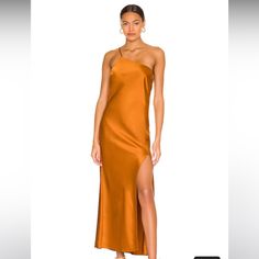 Nbd X Revolve. This Dress Is Sold Out Online. Never Worn, New Without Tags. The Color Is Slightly More Bronze In Person But Is Pretty Close To The Model Picture Color. Hand Wash Only. Chic Orange Formal Dress, Elegant Orange Silk Dress, Formal Orange Silk Dress, Elegant Orange Dress For Date Night, Orange Satin Evening Dress, Orange Silk Dress For Formal Occasions, Chic Orange Evening Dress, Chic Orange Silk Dress, Formal Orange Satin Dress