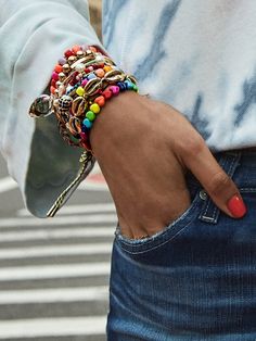 Cyprus Bracelet | BaubleBar Everyday Stretch Bracelet With Colorful Beads, Colorful Beads Stretch Bracelet For Everyday, Trendy Festival Bracelet Jewelry, Colorful Beaded Bracelets As Fashion Accessory, Casual Bangle Jewelry For Festivals, Bohemian Style Oyster Bracelet, Trendy Multicolor Charm Bracelet, Trendy Festival Bangle Bracelet, Trendy Festival Bangle Bracelets