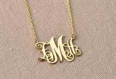 This monogram necklace is producible 14k Solid GOLD ( not filled or plated) or 925 Sterling Silver.  Gold Monogram necklace in 14k Gold, Rose Gold, White Gold.    #MonogramNecklace #personalizednecklace #VivaRing #14kgoldnecklace #personalizedchoker #customnecklace #PersonalizedJewelry #personalizedgift #namenecklace #initialnecklace  #lovegifts #personalizedpendant #birthdaygiftromantic #romanticgifts #giftsforbestfriend Formal Initials Nameplate Necklace, Formal Nameplate Initials Necklace, Elegant Gold Monogram Necklace, Gold Initials Name Necklace For Anniversary, Classic Gold Name Necklace With Initials, Gold Engraved Initial Necklace In Sterling Silver, Gold Sterling Silver Engraved Initial Necklace, Sterling Silver Yellow Gold Monogram Jewelry, Formal Nameplate Jewelry With Initials