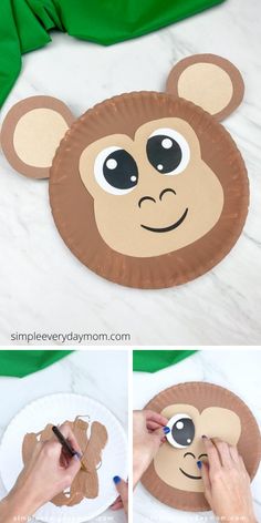 paper plate monkey craft for kids to make