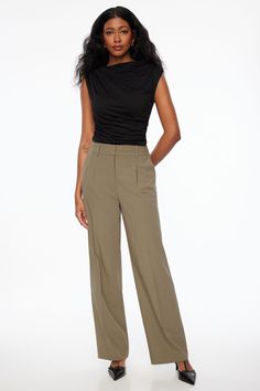 Let me introduce you to Sofia - The relaxed pleated straight leg pant. Features - Hook and zipper fly - Side pockets, faux back pockets - Pleated detail Size & Fit - Relaxed fit - Straight leg - Ultra-high waist: 12.5" - Inseam: 31" Materials & Care - 62% Polyester, 27% Rayon, 7% Wool, 4% Spandex - Machine wash, cold - Imported Customer Service Gifts, Straight Leg Pant, Pants Brown, Pleated Pants, Straight Leg Pants, How To Introduce Yourself, Leg Pants, Sofia, Straight Leg