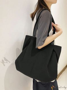 Bird in Bag - Fashionable Simple Black 10-Inch Tablet Capacity Nylon Tote Bag for Daily Use, Zippered Closure, Lightweight Nylon Tote Bag, Nylon Tote Bags, Nylon Tote, Shoulder Tote Bag, Bird In Bag, Black Bag, Shoulder Tote, 10 Inch, Tablet